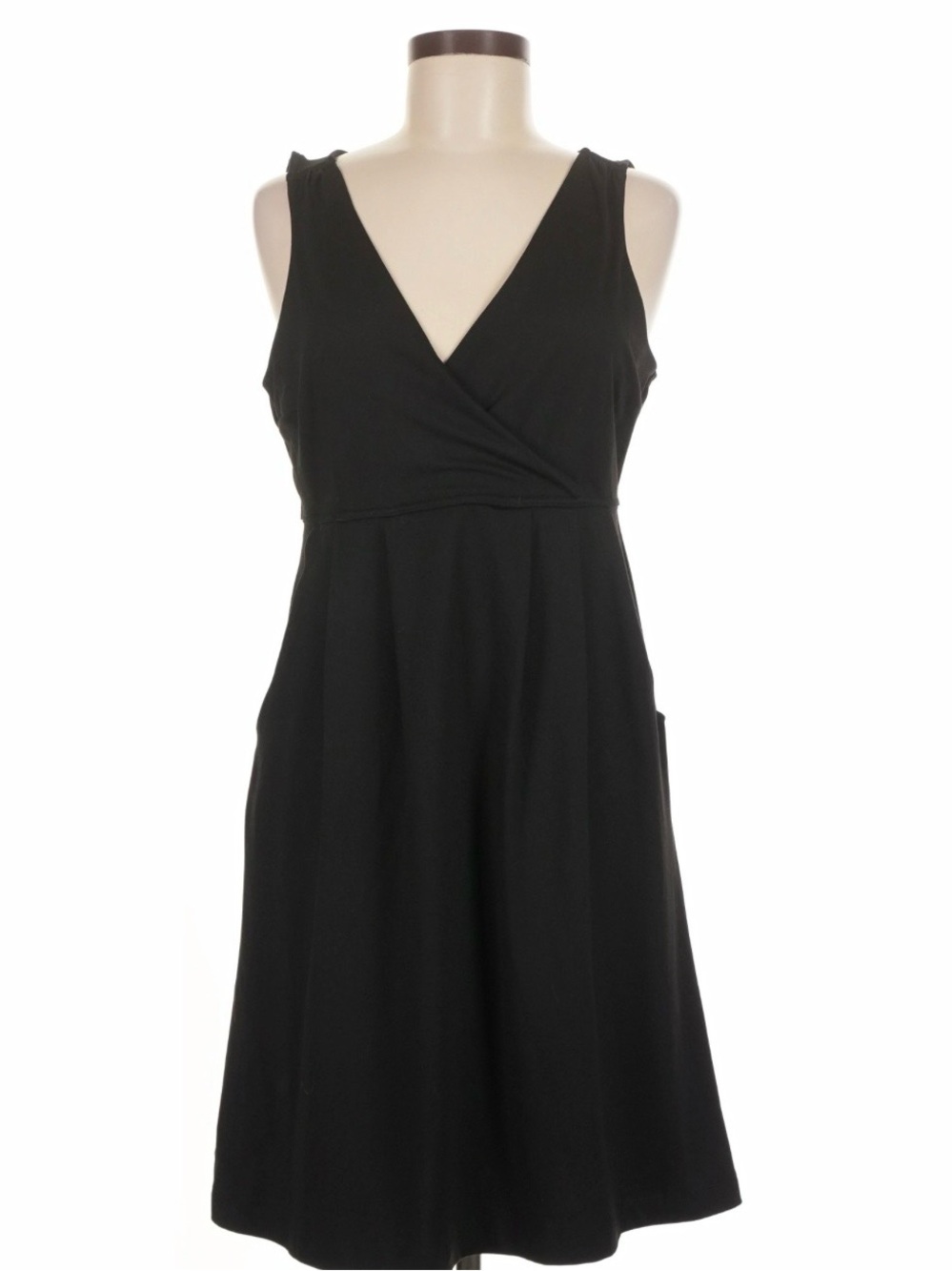 Eddie Bauer Black Sleeveless Wrap-Style Dress
